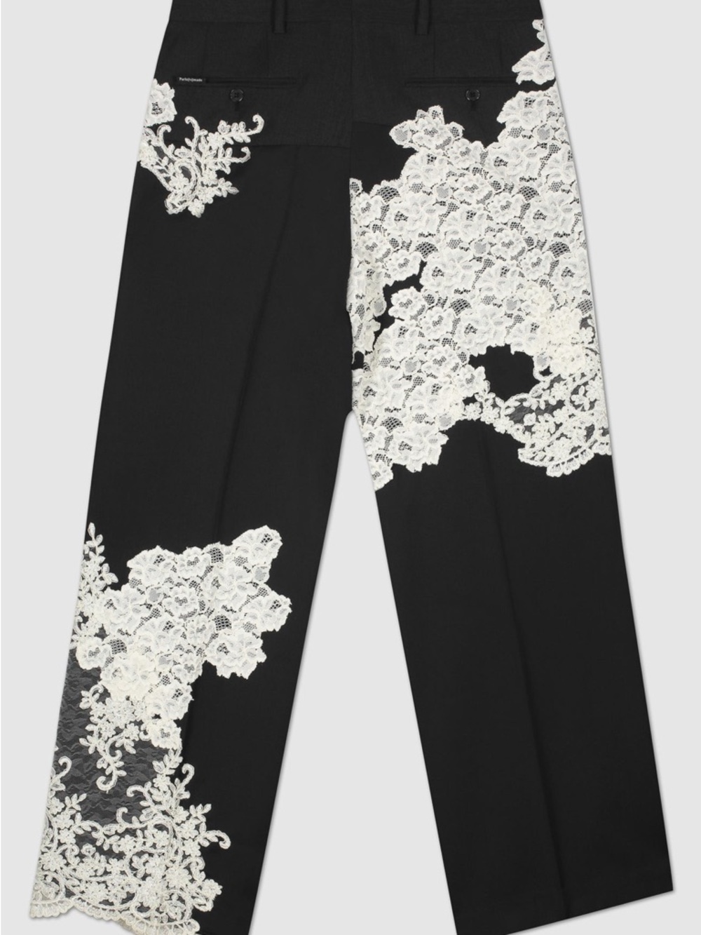 1/OFF PARIS (RE)MADE The Pantalon X Lace Designer Upcycled Size Large VGUC - Picture 7 of 12